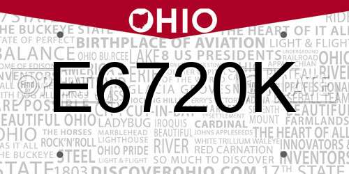 E6720K Ohio License Plate