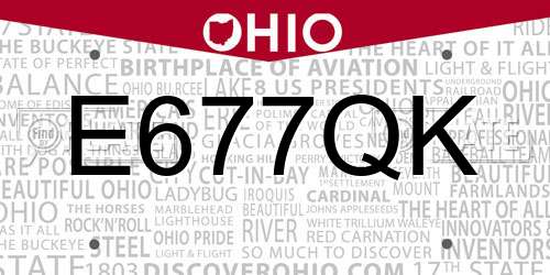 E677QK Ohio License Plate