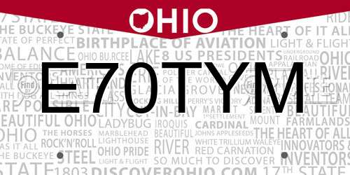 E70TYM Ohio License Plate