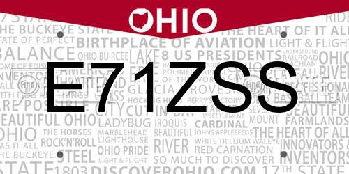 E71ZSS Ohio License Plate