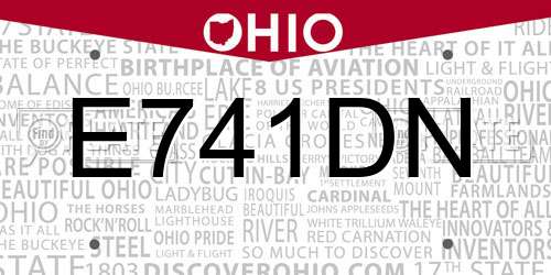 E741DN Ohio License Plate