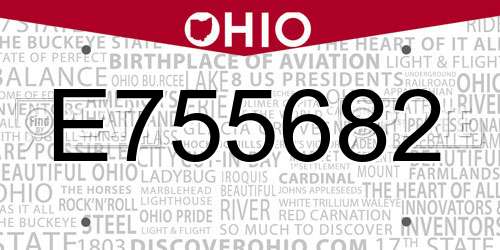 E755682 Ohio License Plate