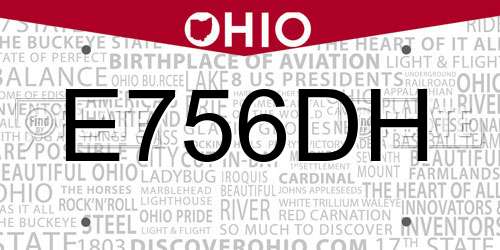 E756DH Ohio License Plate