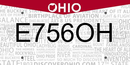 E756OH Ohio License Plate