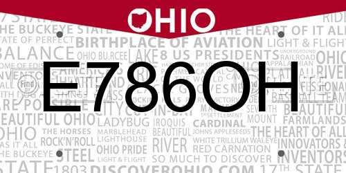 E786OH Ohio License Plate