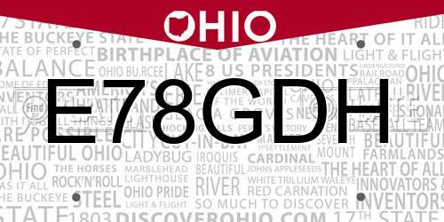 E78GDH Ohio License Plate