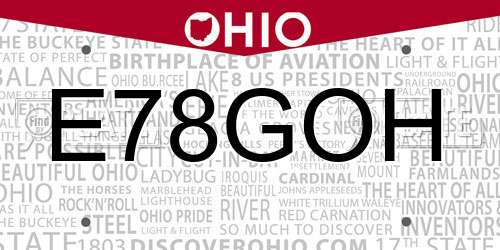 E78GOH Ohio License Plate