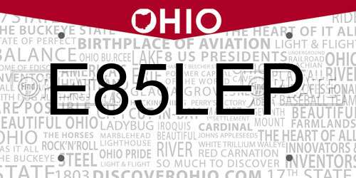 E85LEP Ohio License Plate