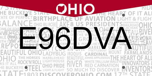 E96DVA Ohio License Plate