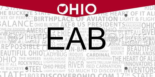 EAB Ohio License Plate