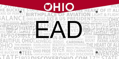 EAD Ohio License Plate