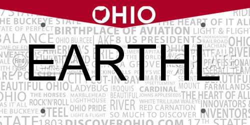 EARTHL Ohio License Plate