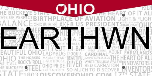 EARTHWN Ohio License Plate