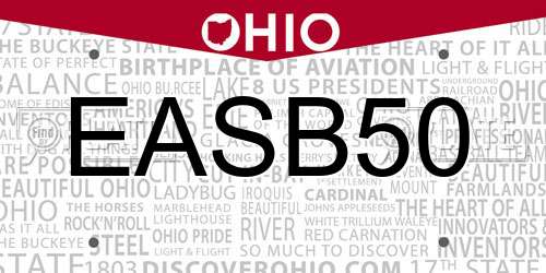 EASB50 Ohio License Plate