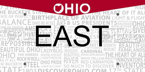 EAST Ohio License Plate