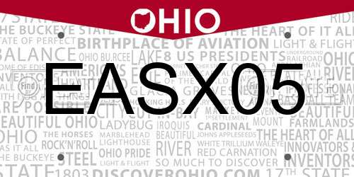 EASX05 Ohio License Plate