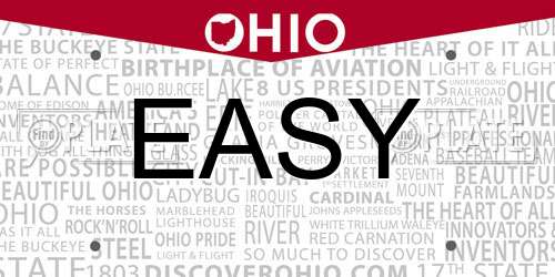EASY Ohio License Plate