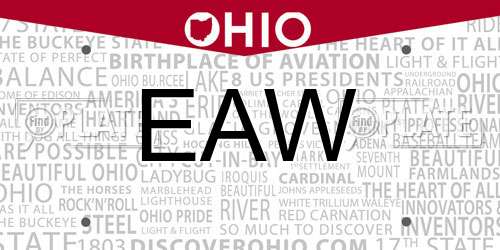 EAW Ohio License Plate