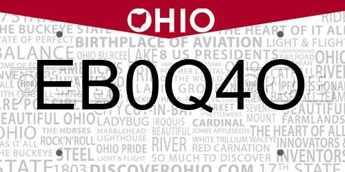 EB0Q4O Ohio License Plate