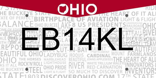 EB14KL Ohio License Plate