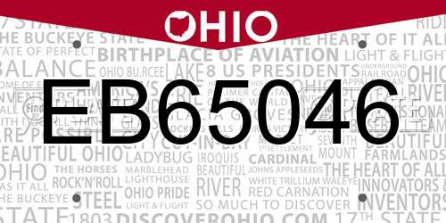 EB65046 Ohio License Plate