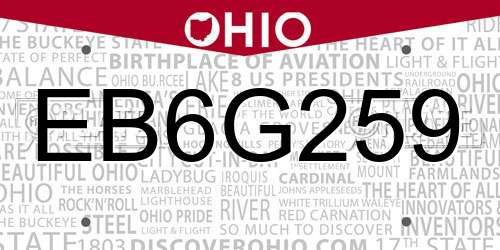 EB6G259 Ohio License Plate
