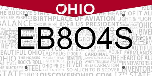 EB8O4S Ohio License Plate