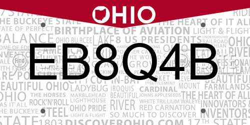 EB8Q4B Ohio License Plate