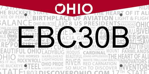 EBC30B Ohio License Plate