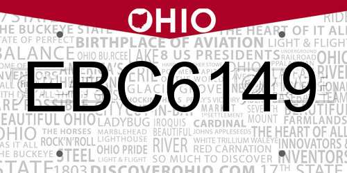 EBC6149 Ohio License Plate