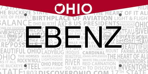 EBENZ Ohio License Plate