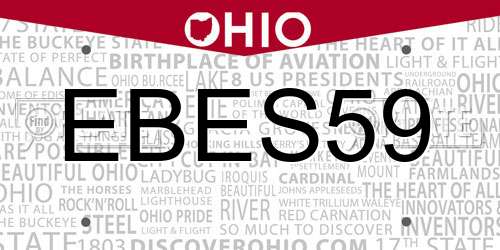 EBES59 Ohio License Plate