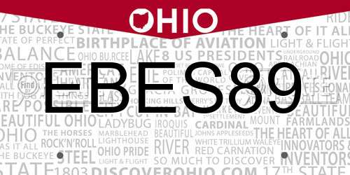 EBES89 Ohio License Plate