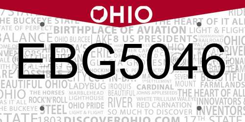 EBG5046 Ohio License Plate