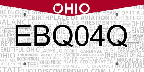 EBQ04Q Ohio License Plate