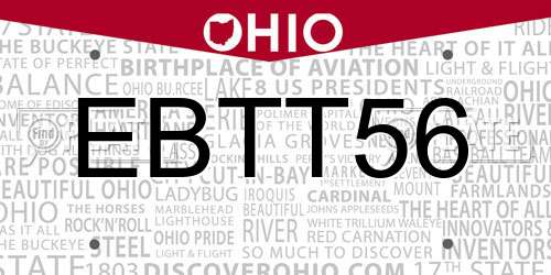 EBTT56 Ohio License Plate