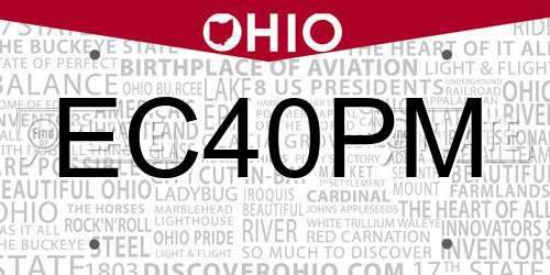 EC40PM Ohio License Plate