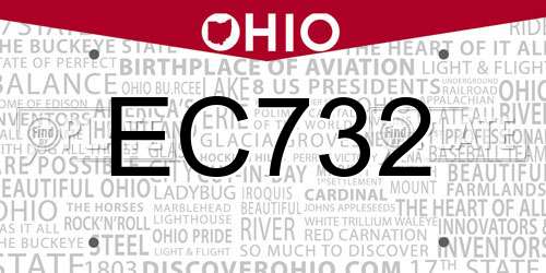 EC732 Ohio License Plate