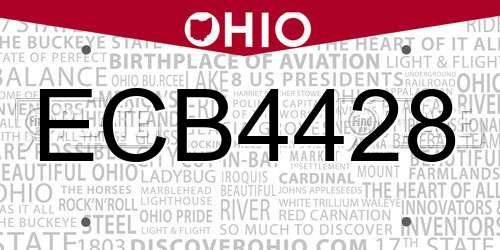 ECB4428 Ohio License Plate