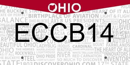 ECCB14 Ohio License Plate