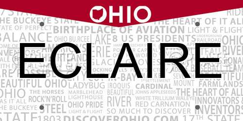 ECLAIRE Ohio License Plate