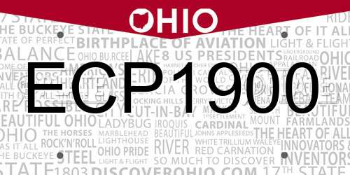 ECP1900 Ohio License Plate