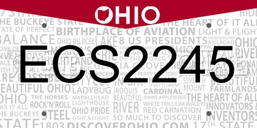 ECS2245 Ohio License Plate