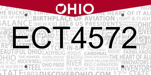 ECT4572 Ohio License Plate