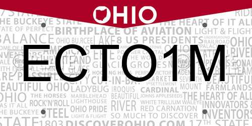 ECTO1M Ohio License Plate
