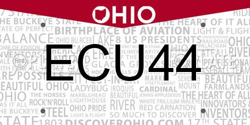 ECU44 Ohio License Plate