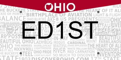 ED1ST Ohio License Plate