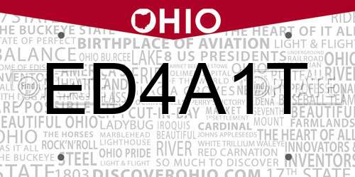 ED4A1T Ohio License Plate