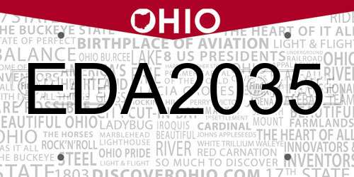 EDA2035 Ohio License Plate