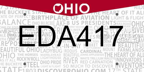 EDA417 Ohio License Plate
